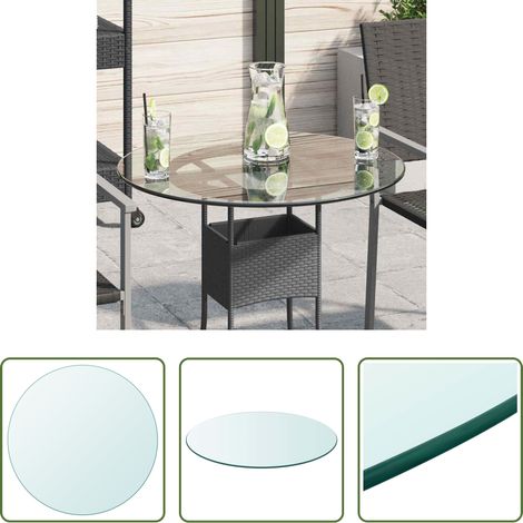 Plateau de table -  Dessus de table ronde en verre trempé 600 mm (1/5)