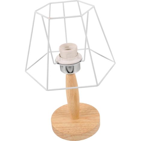 1 lampe LED bureau - bois/fer blanc, pour travail et lecture (1/5)