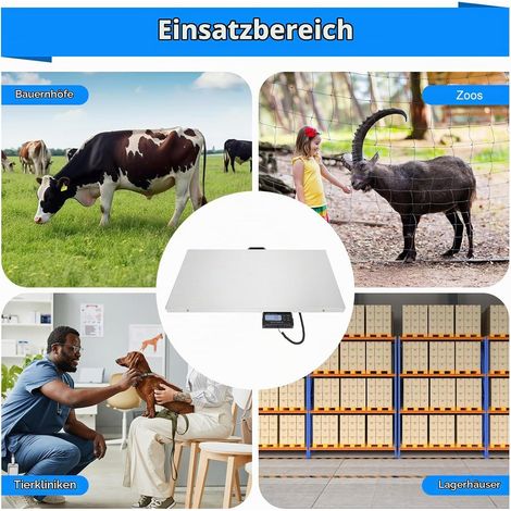 Balance numérique 300 kg - Grande plateforme LCD pour animaux - Animalerie, cliniques vétérinaires, services postaux, entrepôts (1/5)