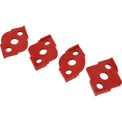 Gabarit d'angle en R (4 pièces) pour le fraisage, en ABS, rouge, pour le travail du bois. (1/5)