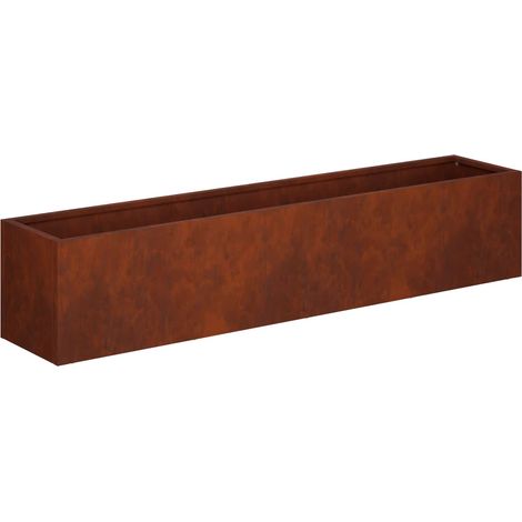 Cache-pot de jardin Rouillé 80 x 20 x 20 cm Acier patiné vidaXL