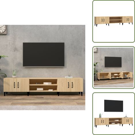 Mobile TV in legno ingegnerizzato - vidaXL Mobile TV Rovere Sonoma 180x31,5x40 cm Legno ingegnerizzato - Mobile TV con ante
