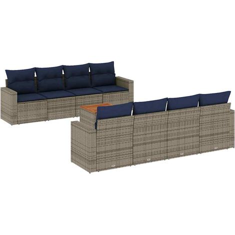 Maison Exclusive - 9-tlg. Garten-Sofagarnitur mit Kissen Grau Pol (1/5)