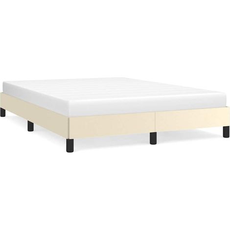 Maison Exclusive - Bettgestell Creme 140x200 cm Kunstleder (1/5)