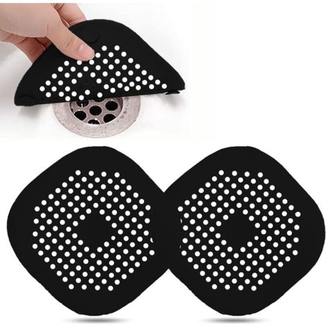 Piece Silicone Drain Cover with Suction Cup for Kitchen Sink, Bathtub Drain Cover, Kitchen Sink and Bathroom Drain Cover, Black, YMYNY (1/4)