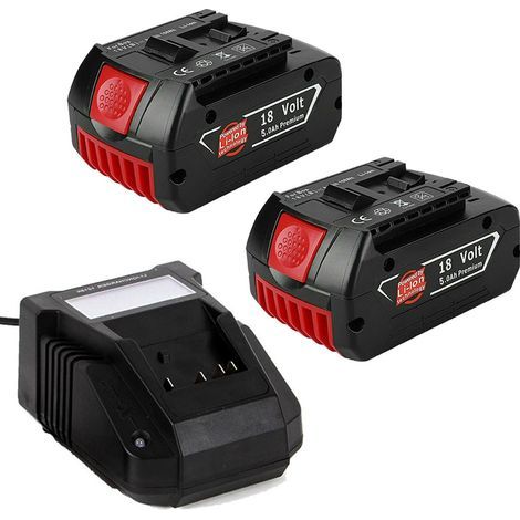 Pack de 3 batteries au lithium 18V 5,0Ah – Chargeur AL1820CV – Compatible Bosch 2607336092 2607336236 BAT619G BAT609G (1/5)