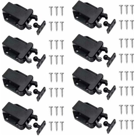 8 Pièces Loquets à Libération Tactile, Loqueteau Pousse Lache Loquets de Porte Non Magnétiques pour Placard Meubles Porte