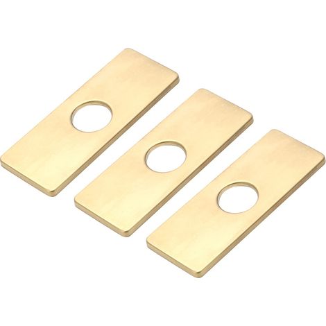 Lot de 3 cache-trous d'évier en acier inoxydable de 10,2 cm, plaque de robinet de cuisine, couvercle pour trou d'évier de salle de bain, doré (1/5)