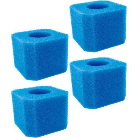 Set mit 4 quadratischen Filterschwämmen für Schwimmbecken, blau, alkalibeständiger PU-Schaum, Filtermaterial für Vorfilter, Schwimmbadpumpe und -system (1/5)