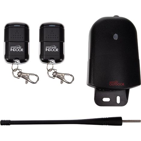 Unitronic Conjunto de Control Remoto inalámbrico de 2 Canales: 2 transmisores & 1 Receptor, 433,92 MHz, eficiente en energía, Ideal para automatización Interior y Exterior fácil