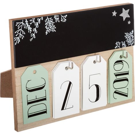 Calendrier de l'Avent en bois avec ardoise