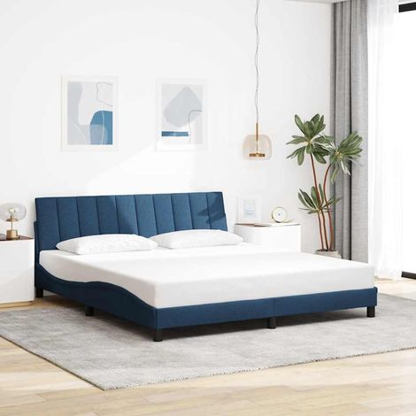 Estructura de cama sin colchón Hanko tela azul 180x200 cm vidaXL (1/5)