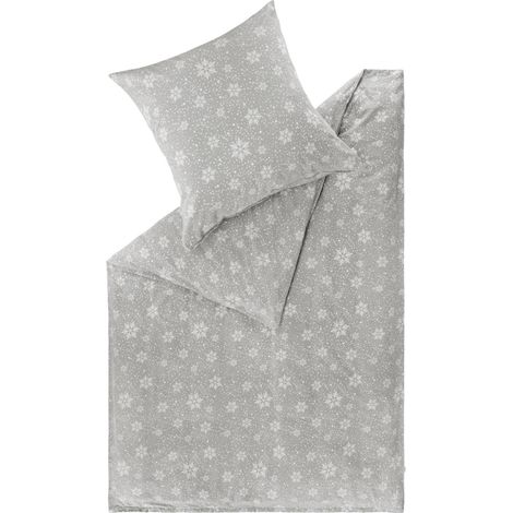 ESPRIT Winter Bettwäsche FLANELL - 1 Stück 140x200 cm, Hellgrau