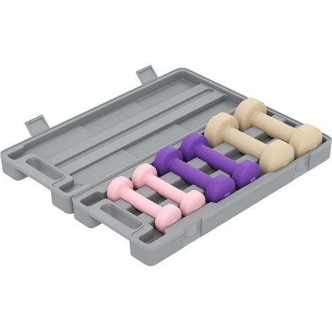 Lot de 6 haltères colorés avec valise de transport, 0,5 kg, 1 kg et 1,5 kg, pour entraînement à domicile et fitness - CHICFURN (1/5)