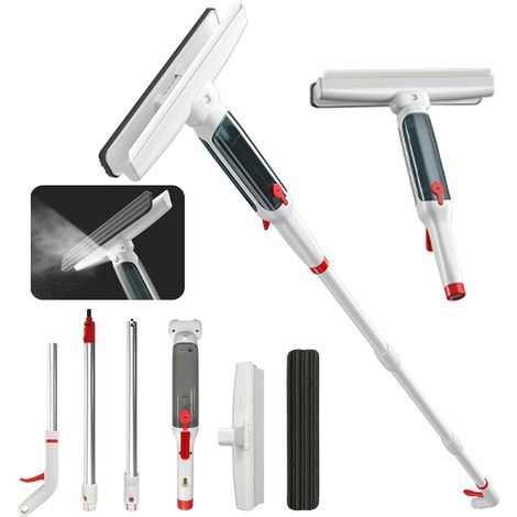 Kit de nettoyage de vitres professionnel 3 en 1 avec fonction de pulvérisation et collecteur d'eau