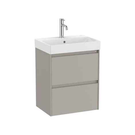 MUEBLE LAVABO BLANCO 500X360 ONA COMPACT 2 CAJONES LED GRIS ARENA