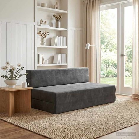 vidaXL Sofá Cama Plegable Gris oscuro 152 x 86,5 x 60 cm Tela (1/5)