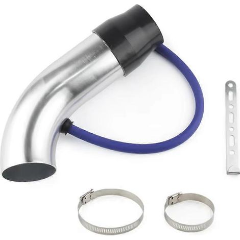 Kit de conduit d'admission d'air froid argenté compatible avec les systèmes automobiles en alliage d'aluminium 3×75 mm pour turbocompresseur. (1/5)