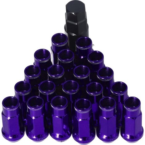 Écrous de Roue, écrou de Roue M12 1,25, écrous de Roue en Métal avec 20 Pièces pour Voiture (PURPLE) (1/5)