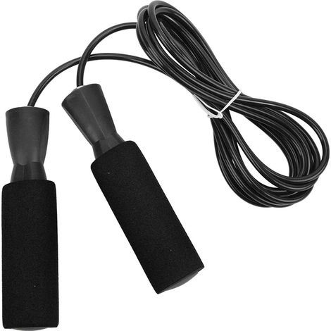 Corde à sauter en fil d'acier, double couche ajustable, pour hommes, femmes et enfants, noire (1/5)
