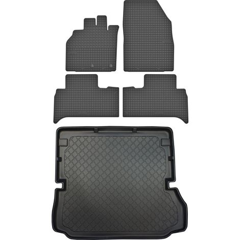 Ensemble de tapis de sol en caoutchouc pour Renault Grand Scenic III (fourgonnette) de 04/2009 à 11/2016 : tapis de sol de voiture et tapis de coffre. (1/5)