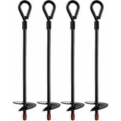 Bodenanker, Hochleistungs-Erdanker für 5-Zoll-Bohrer, Bodenanker-Sets für Zelte, Vordächer, Unterstände, Trampoline und Schaukeln (4 Stück) (1/4)