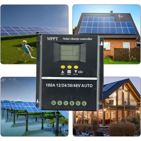 Identificazione automatica della tensione Regolatore solare Schermo LCD Sistema off-grid Sistemi di generazione di energia elettrica per batteria al litio ricaricabile Cella al piombo-acido. (1/5)