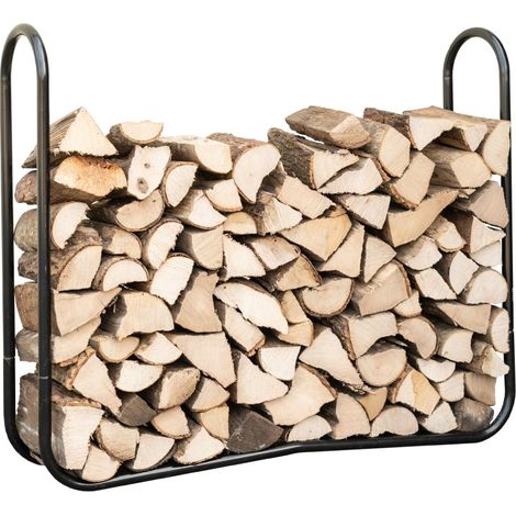 ShelterLogic acier Étagère à bois pour cheminée Noir (1/5)