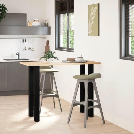 vidaXL Bar Table Legs 4 pcs Black 100-102 cm Steel (1/5)