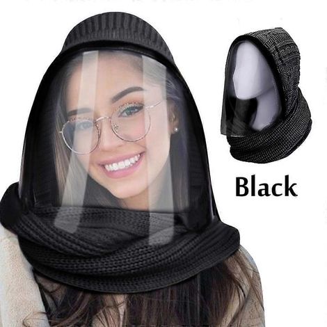 Écharpe masque intégral réutilisable, bonnet à capuche transparent pour adulte, couvre-chef pour sports de plein air, écharpe d'hiver chaude pour cyclisme