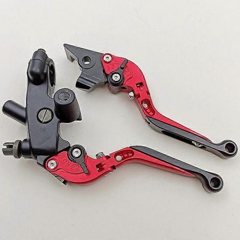 Accessoires pour motos sportives : guidon de type ninja, poignée de frein à main, klaxon, poignée de frein à main, embrayage Jonway Fighting Falcon (rouge 3). (1/5)