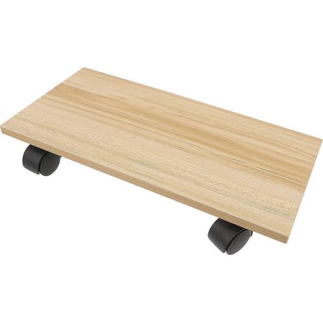 Support d'ordinateur de bureau en bois avec roulettes (1/5)