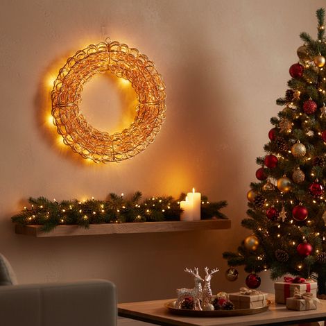 Ghirlanda luminosa in filo di ferro color oro rosa con micro LED bianco caldo -40 cm (1/5)