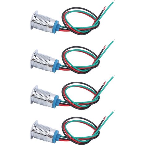 jeux de LED rondes précâblées étanches bicolores, cathode commune 12 mm 3-6 V (rouge et vert) (1/5)