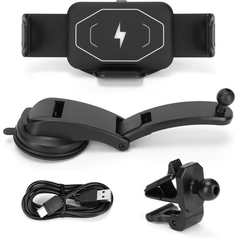 Chargeur Voiture Sans Fil 15W Recharge Rapide Pliable Grand Écran Support Téléphone Multifonction (1/5)