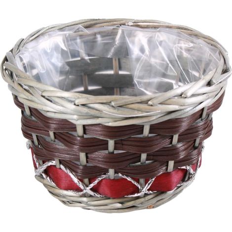 Portavaso in vimini grigio, Ø24x16 cm (kit da 5)