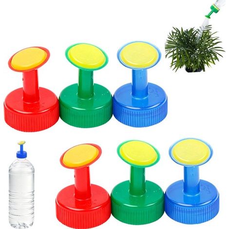 Ensemble de 6 couvercles d'arrosoir - avec tête de pulvérisation - adapté à un goulot de bouteille de 28 mm, idéal pour les semis et les plantes d'intérieur. (1/5)
