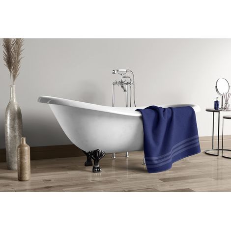 Drap DE Douche 500 GMS 100% Coton 70 x 140 CM - Bleu Marine (1/4)