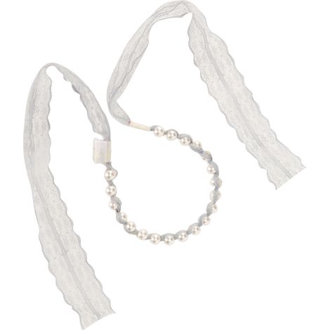 Bandeau lumineux LED chaud, ruban dentelle, perles artificielles, serre-tête mariage scintillant, accessoire cheveux brillant pour cérémonie (1/5)
