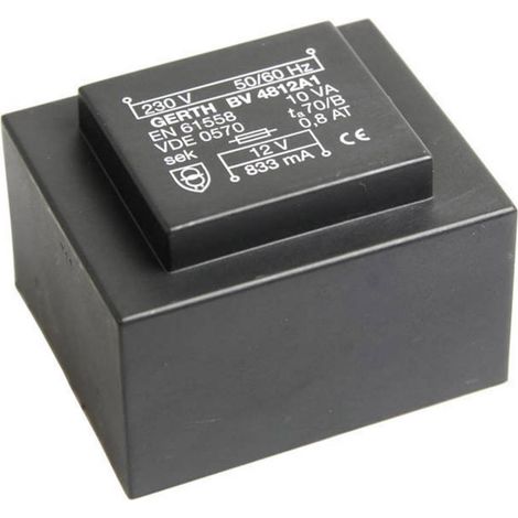 Gerth PT481201 Trasformatore per PCB 1 x 230 V 1 x 12 V/AC 10 VA 833 mA (1/3)
