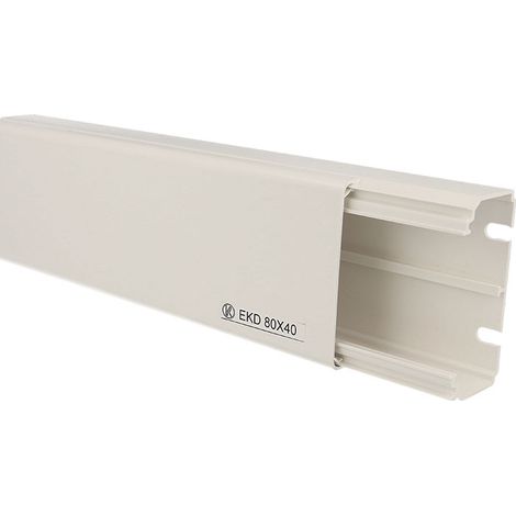 Goulotte électrique PVC 80 x 40 mm – Auto-extinguible – Températures d'utilisation -5 à +60°C – Indice de protection IP40 – Kopos