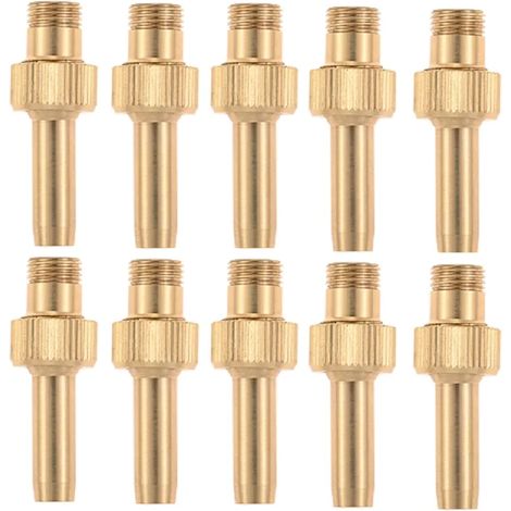 Lot de 10 buses de fontaine en laiton à filetage M10, jet droit à ressort pour rideau d'eau, bassin de jardin ou piscine, sortie 5 mm (1/5)