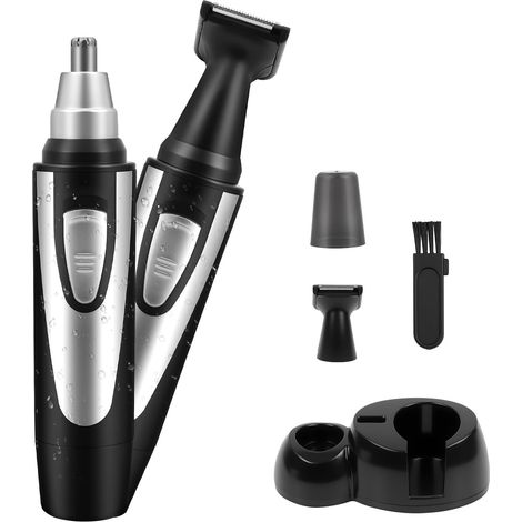 2 en 1 Tondeuse Nez, Coupe Poils Nez et Oreilles, Indolore Épilatio pour le NezOreilles Barbe Sourcils Corps, pour Homme Et Femme, Imperméable, lames à double tranchant (1/5)