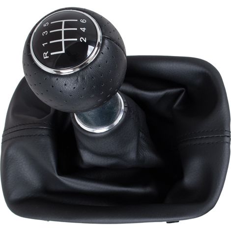 Pomello del cambio nero + cuffia del cambio nera per Audi A6 C6 04-11 (1/5)