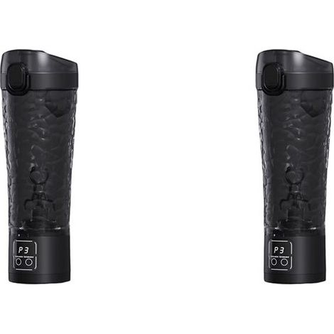 Confezione da 2 frullatori premium, tazza da caffè, frullatori portatili, ricaricabili tramite USB, frullatori automatici per sport e fitness (1/4)