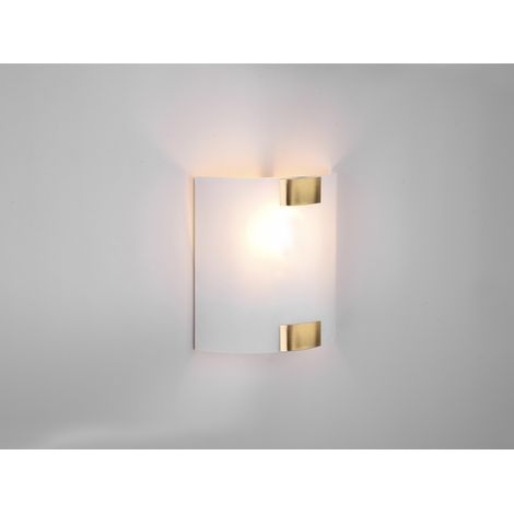 Flache Wandleuchte PURA Glaslampenschirm Gold, Höhe 20cm (1/5)