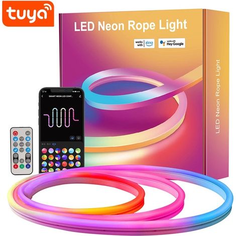 Tuya Kit Striscia LED RGBIC al Neon Smart WiFi e Bluetooth con Telecomando (1/5)