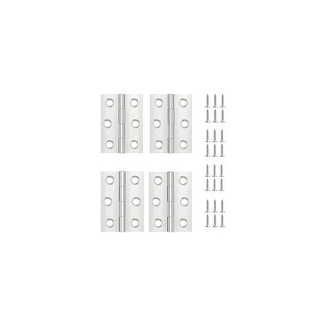 4 Pièces Charniere Porte,Charniere Inox,Charnière Invisible,Charnière plate,Porte Placard/Petites Portes/Tiroirs/Fenêtres/Pianos/Coffret à Bijoux Armoires de Quincaillerie de Meubles de Maison (1/4)