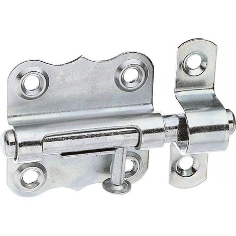 Verrou à grenailles avec poignée à bouton et sans ressort électro-galvanisé, passivé à couche épaisse plaque 47 x 46 mm Ø du boulon 9 mm kit de 12