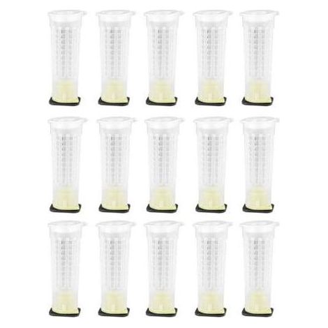 15 Pcs Bee Queen Cages D'élevage Multifonctionnel Anti-Morsure Protecteur Équipement D'apiculture en Plastique Outils D'insectes (3x1.2x1.2in) (1/5)